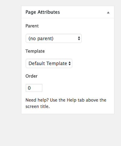 page attributes options