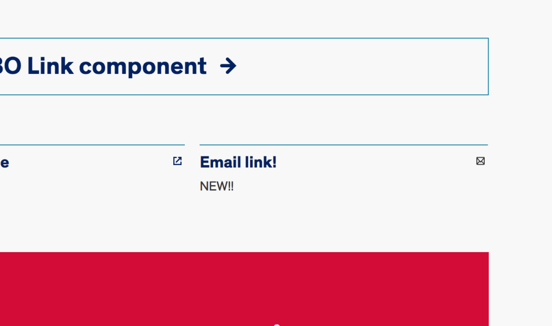 Email link capabilities of the link tiles component