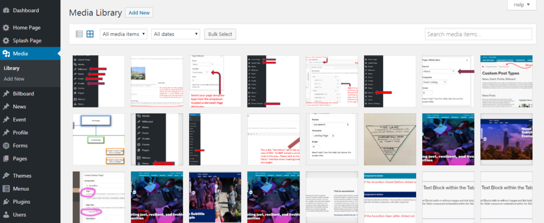 accessing media in the RED dashboard